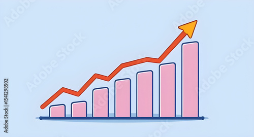 Business graph icon, Graph vector, Graph illustration, Business chart, Financial graph, Line chart, Bar graph, Growth chart, Data visualization, Analytics icon, Rising graph, Market analysis, Chart wi