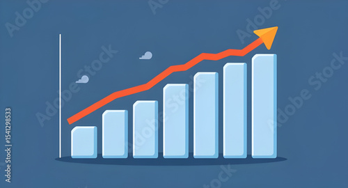 Business graph icon, Graph vector, Graph illustration, Business chart, Financial graph, Line chart, Bar graph, Growth chart, Data visualization, Analytics icon, Rising graph, Market analysis, Chart wi