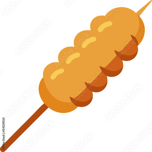 Satay skewer with a peanut dipping sauce with white background

