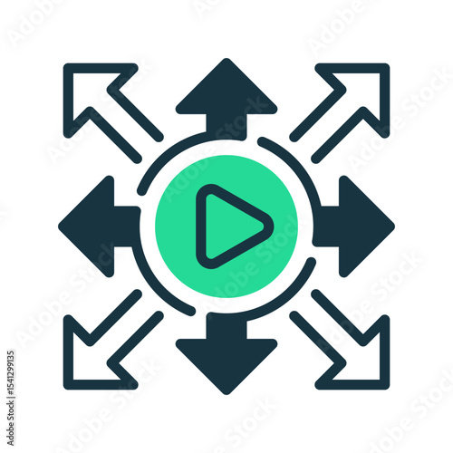 Content Distribution line icon. linear style sign for mobile concept and web design. Outline vector icon. Symbol, logo illustration. Vector graphic