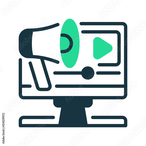 Video Marketing line icon. linear style sign for mobile concept and web design. Outline vector icon. Symbol, logo illustration. Vector graphic
