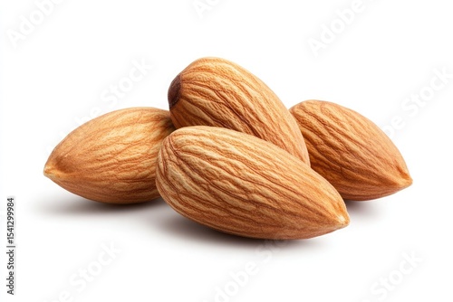 almond front view, isolated, white background