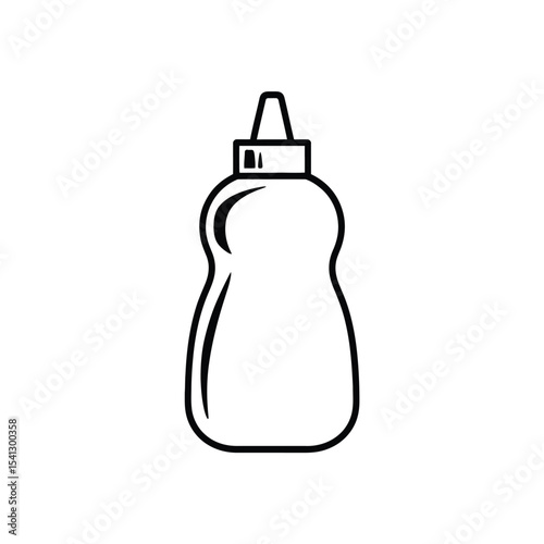 Line art illustration of a squeeze bottle