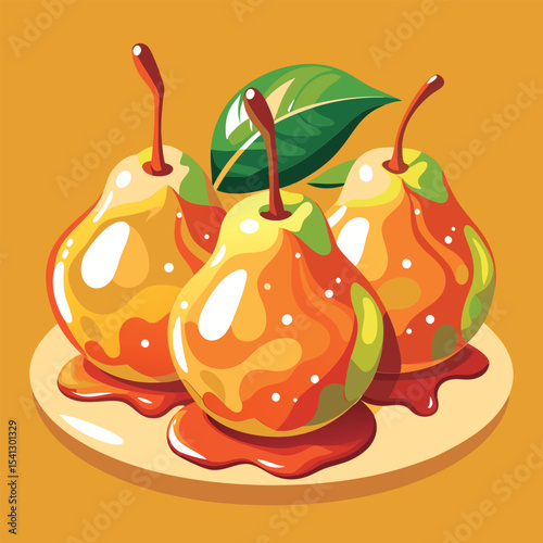 Caramelized Pears on a Plate.