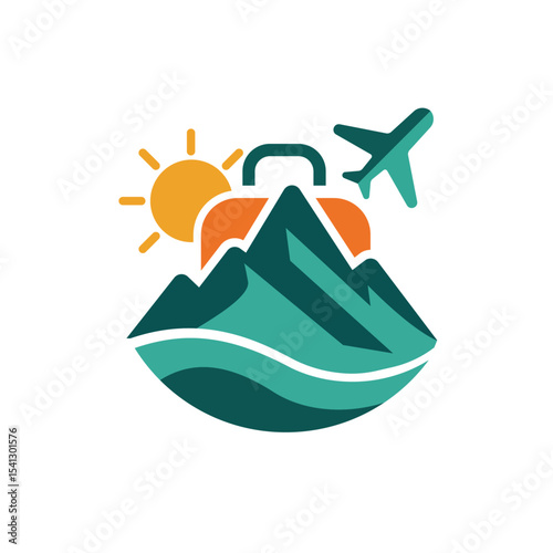 Travel and Mountain Adventure Icon