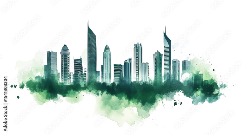 Fototapeta premium Saudi Arabia National Day poster with patriotic theme, green flag elements, and cultural celebration design isolated on white background