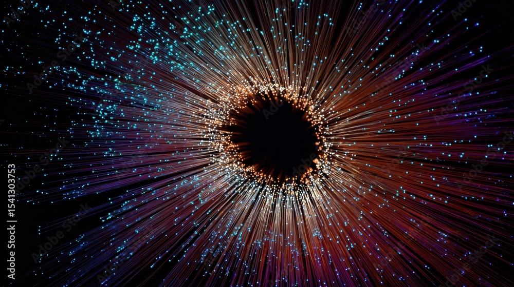 Obraz premium Radiant Cosmic Vortex with Starburst Effect