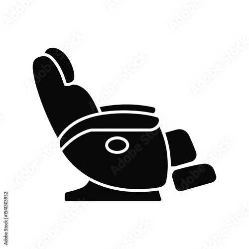 Black silhouette icon of a reclining massage chair