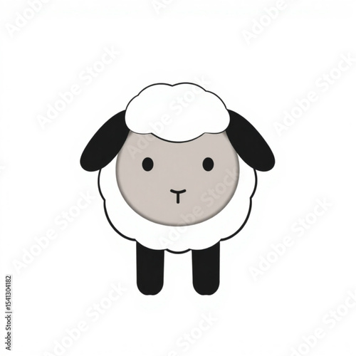 Cartoon sheep vector illustration cute lamb character design for kids animal graphics and farm clipart art