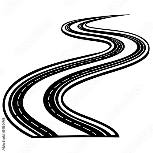 Abstract winding road graphic design element