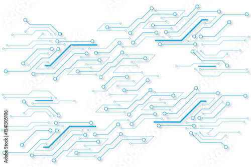 Abstract digital technology futuristic internet network speed connection white and blue background. Technology background with crossed lines and dots.