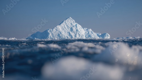 An iceberg off the coast. Climate change. Environmental awareness. Submerged. Global warming