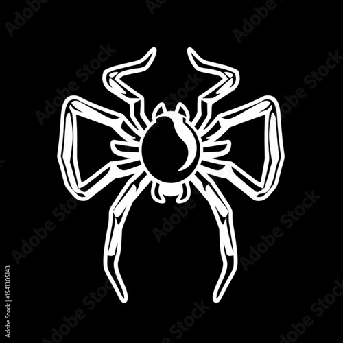Spider vector illustration halloween spooky arachnid insect creepy crawly design isolated on black background
