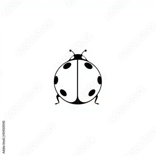 Ladybug vector illustration black and white drawing simple ladybug design for print or web use cute bug art 100