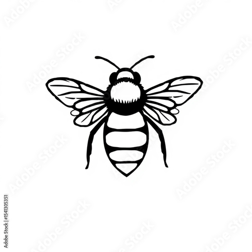 Honey bee drawing vector illustration for beekeeping design and nature related projects and crafts