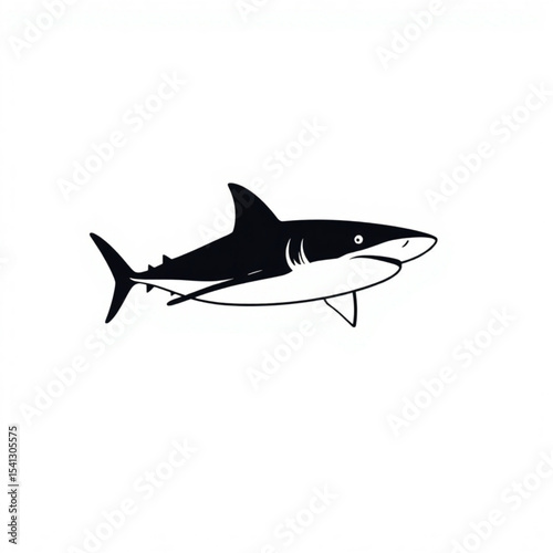 Illustration of a shark drawing black and white shark image simple shark vector shark clip art ocean predator marine life