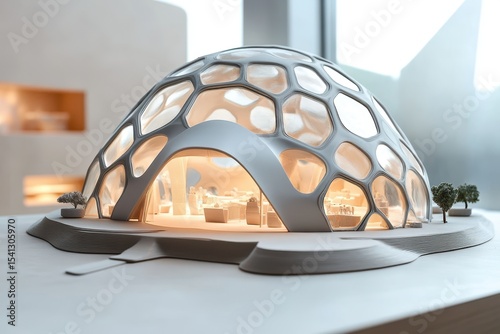 Innovative Architectural Model of a Futuristic Dome Structure