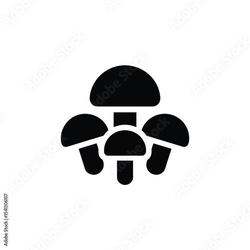 Simple black icon of four mushrooms cluster