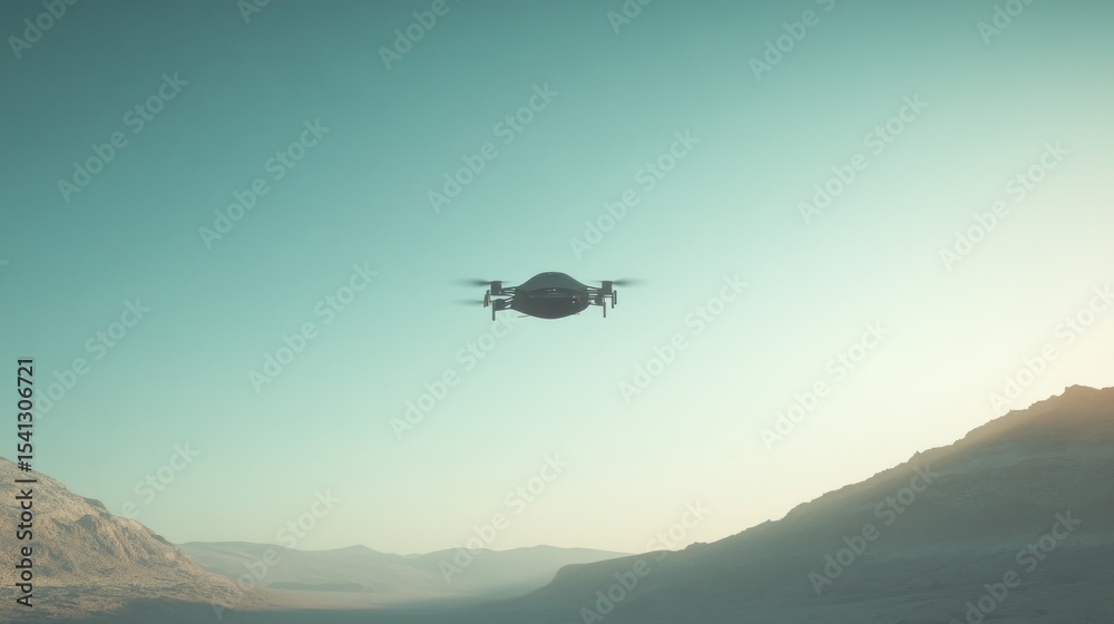 Naklejka premium Drone in Desert Sky