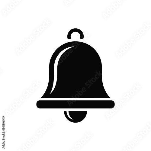 Simple black bell icon notification symbol