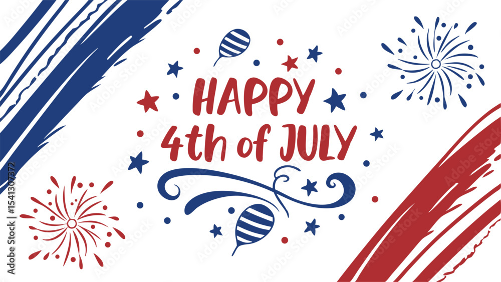 Obraz premium Vintage Style American Independence Day Typography Design