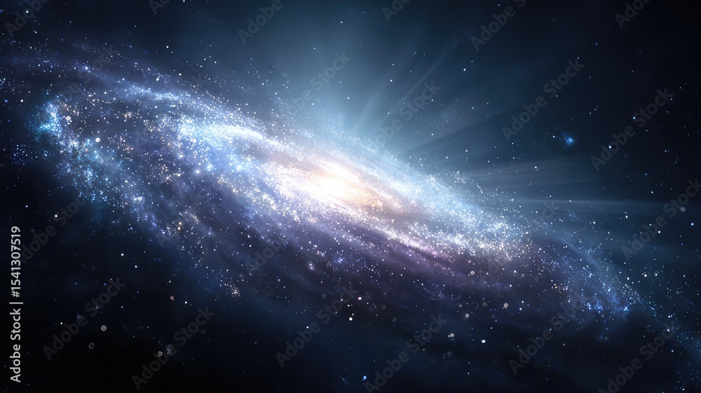 Naklejka premium Nebula illuminating the dark, infinite universe, filled with countless stars and cosmic dust