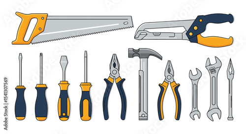 Comprehensive Collection of Hand Tools for Various Home Improvement and Repair Projects