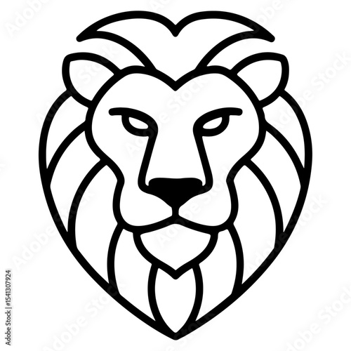 Vector cartoon illustration of an animal symbol combining the funny heads of an eagle, lion, and dog in black line art