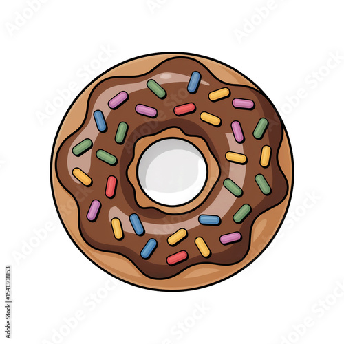 Delicious Chocolate Donut Sprinkles Sweet Treat