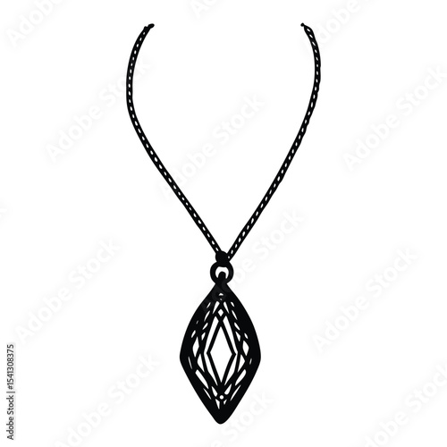 necklace on white background