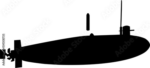 Submarine with missile vector stock design
