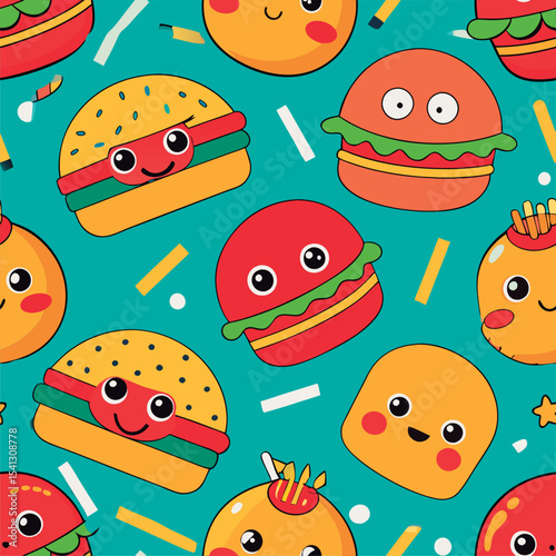 Cute burger pattern for kids.
