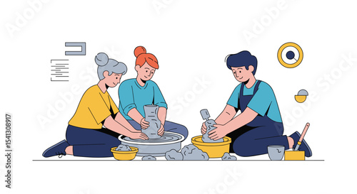 Pottery Making Process Hands On Clay Arts and Crafts Workshop Studio Lesson Learning