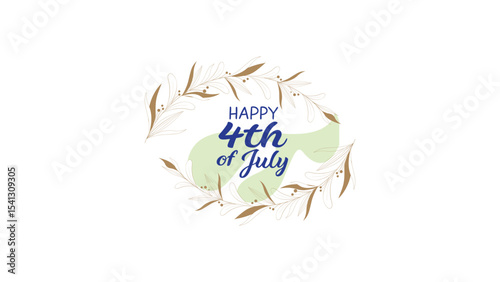 Nature Themed Fourth of July Lettering with Soft Colors