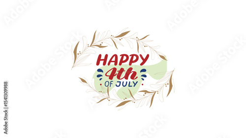 Happy 4th of July Floral Wreath with Decorative Elements