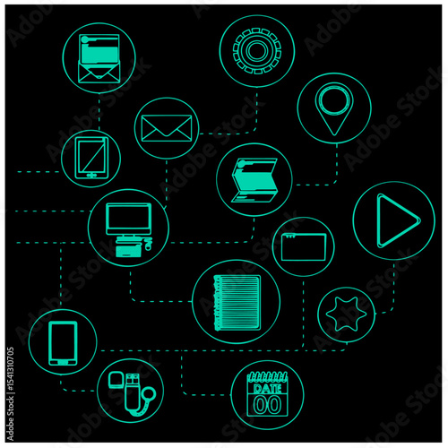 Digital icon vector set