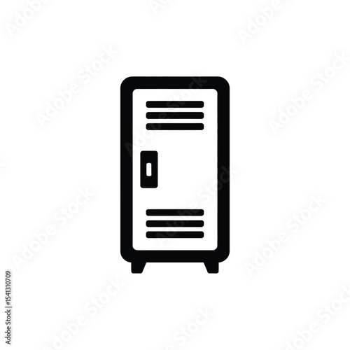 Simple black and white locker icon illustration