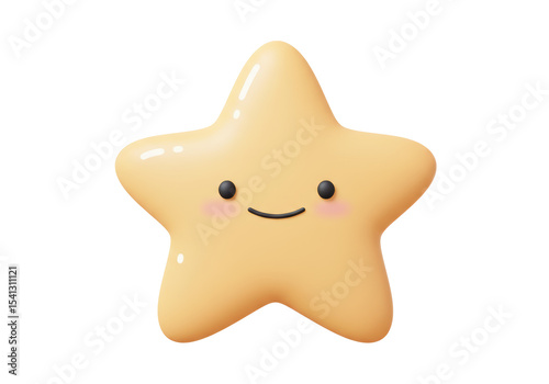 Isolated Cartoon Smiling Star Character