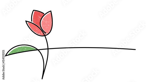 The symbol of a stylized red flower.
