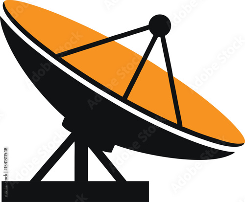 satellite dish icon,  large satellite dish antenna icon silhouette vector
