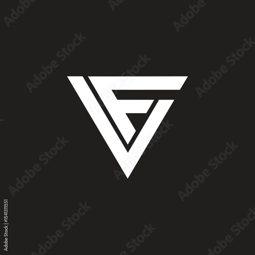 Triangle shape FV or VF unique logo logo design.