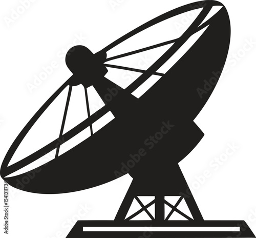 satellite dish antenna,  large satellite dish antenna icon silhouette vector