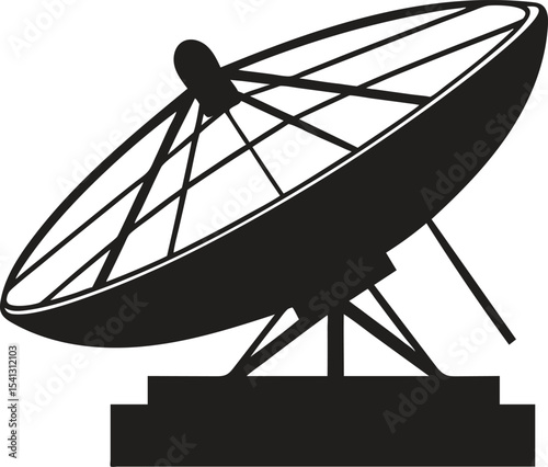 satellite dish antenna, large satellite dish antenna icon silhouette vector