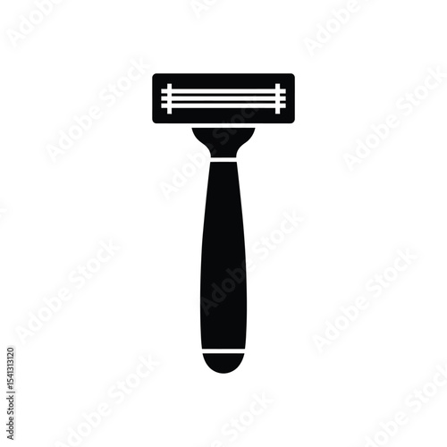 Disposable razor icon black silhouette