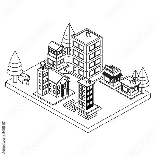 vector illustration of city buildings