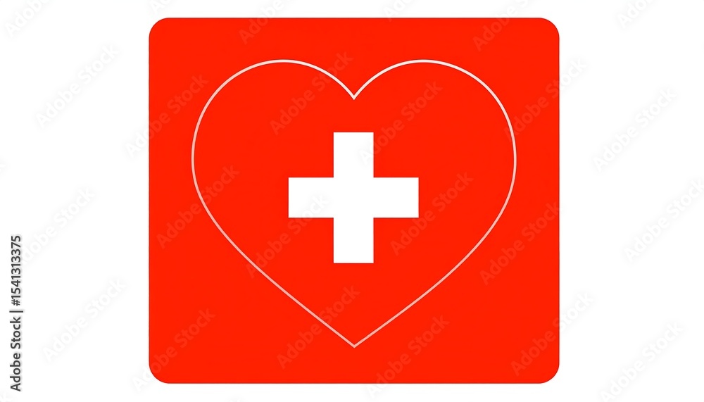 Heart Cross Medical Symbol. Heart Cross Medical Symbol.