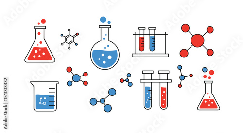 Scientific Laboratory Equipment Chemistry Experiment Study Science Research Molecular Testing Elements Solution
