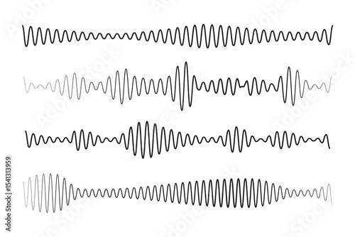 Dynamic vertical lines illustrating sound waves and audio frequencies