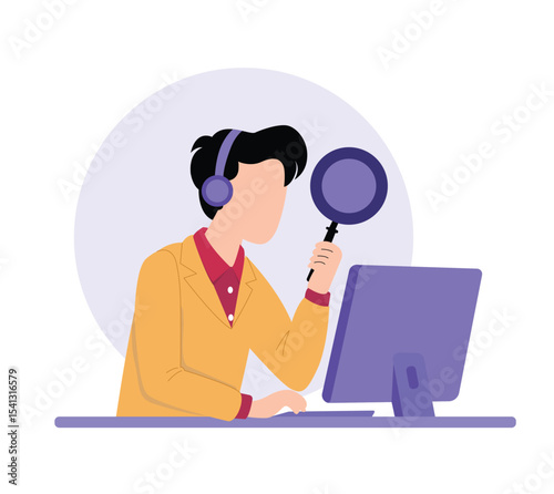 Searching With Magnifying Glass