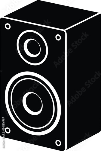 Silhouette of Rectangular Speaker with Bold Driver Detail